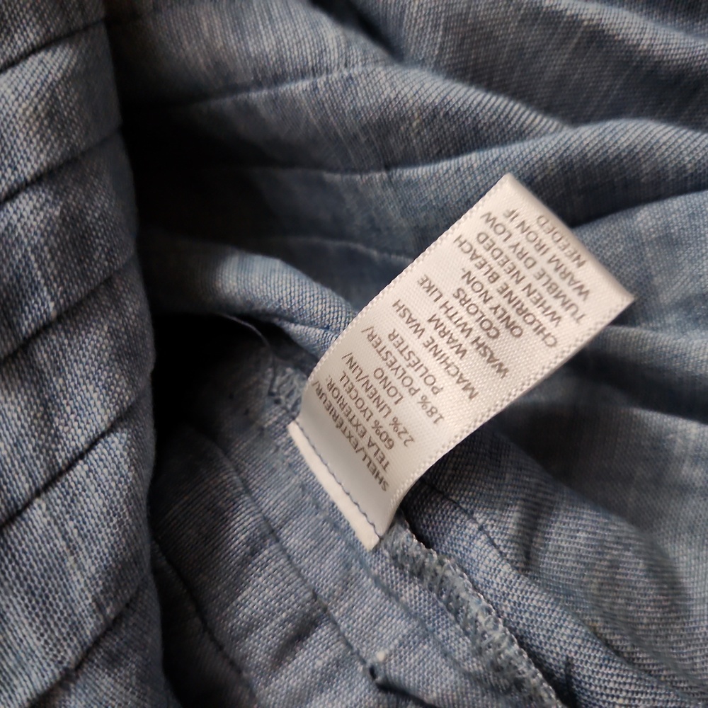 LOFT Size 8 Blue Linen Skater Skirt - Picture 6 of 6